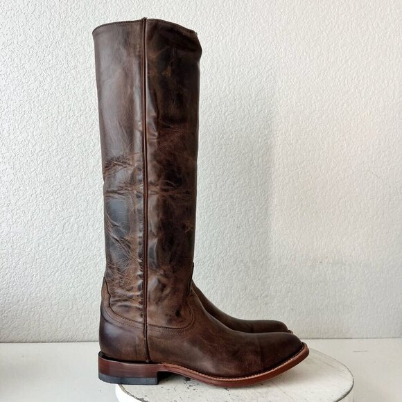 Rod Patrick Womens Cowboy Boots 9 Brown Leather Round Toe Tall Western Cowgirl - Picture 2 of 11